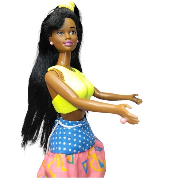 Vintage 1991 Mattel Snap N Play Barbie African American Doll #3556 Redressed - Picture 4 of 15